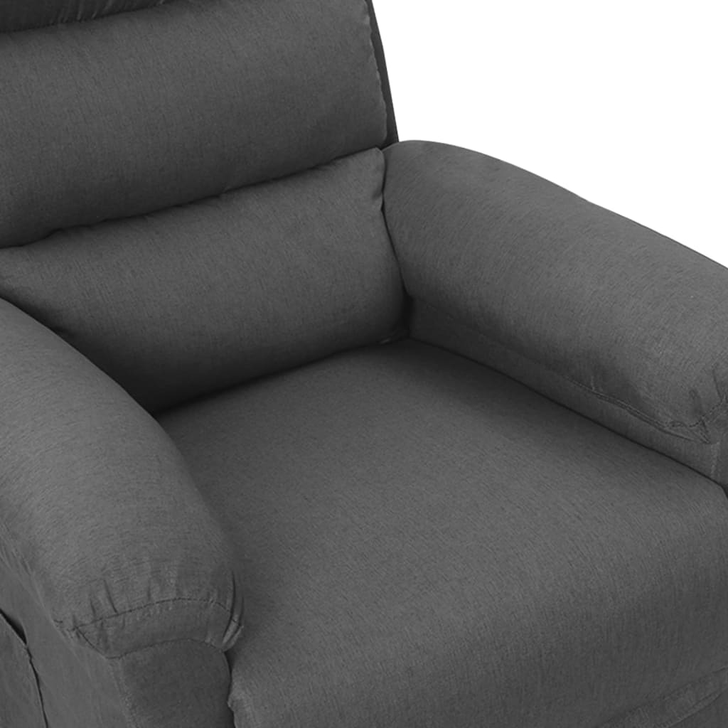 vidaXL Sillón reclinable de tela gris oscuro