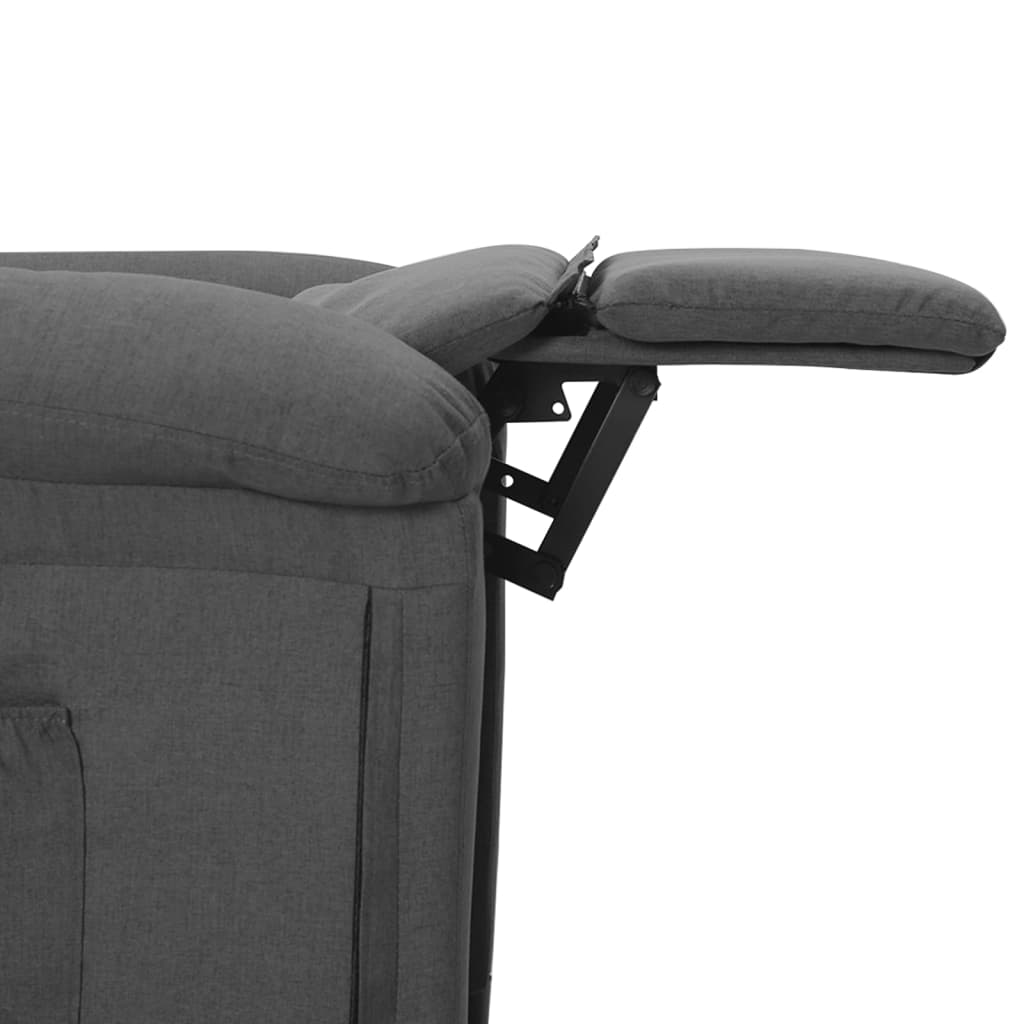 vidaXL Sillón reclinable de tela gris oscuro