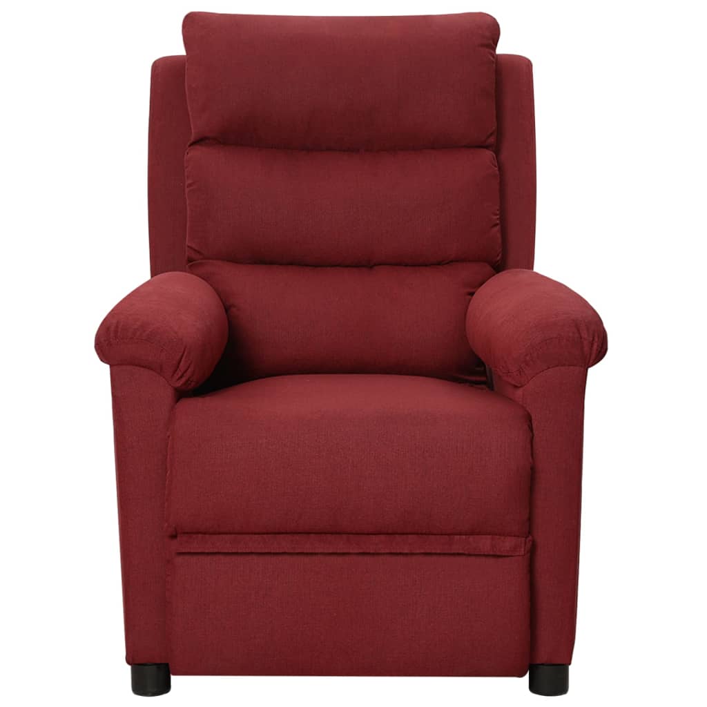 vidaXL Sillón de masaje de tela rojo tinto