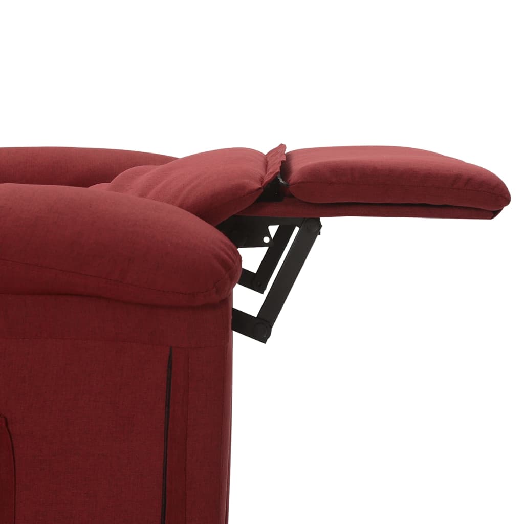 vidaXL Sillón de masaje de tela rojo tinto