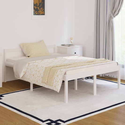 vidaXL Cama senior doble sin colchón blanco 135x190 cm