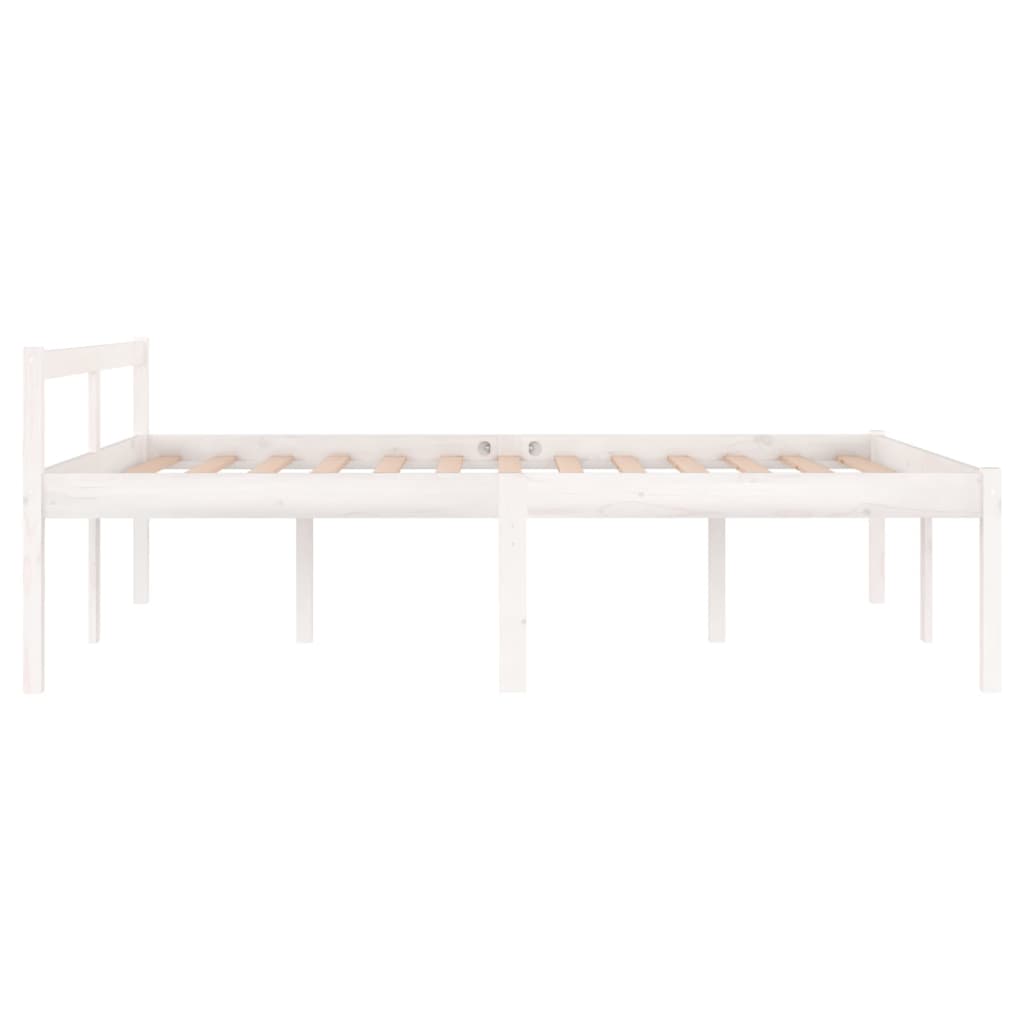 vidaXL Cama senior sin colchón madera maciza de pino blanco 140x190 cm