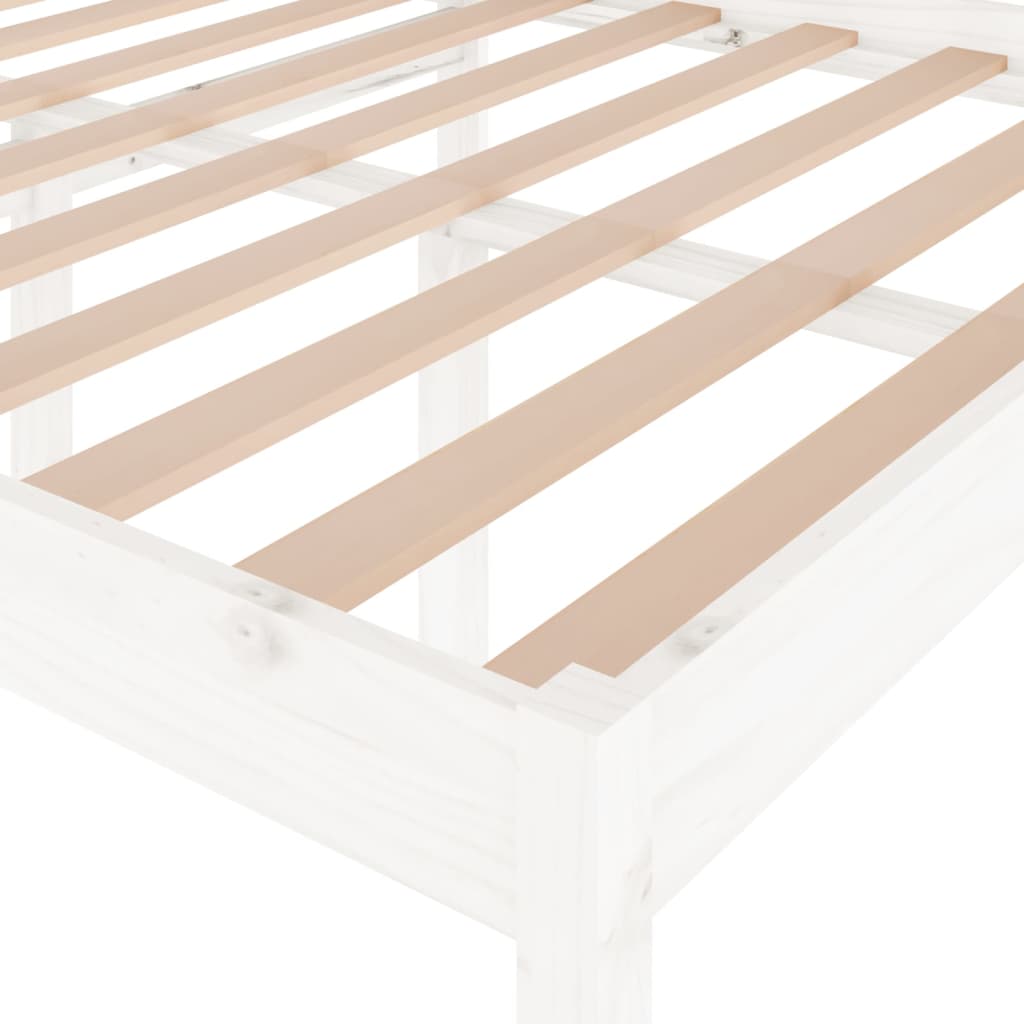 vidaXL Cama senior sin colchón madera maciza de pino blanco 140x190 cm