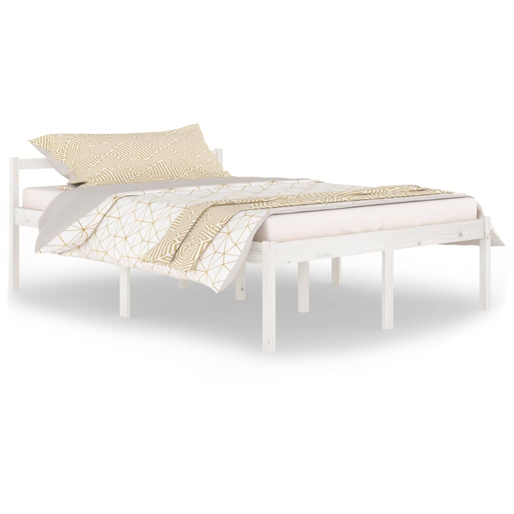 vidaXL Cama senior sin colchón madera maciza de pino blanco 140x200 cm