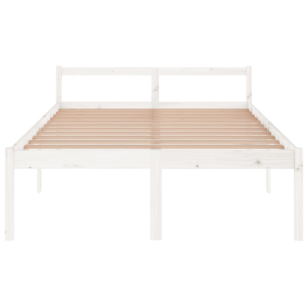 vidaXL Cama senior sin colchón madera maciza de pino blanco 140x200 cm