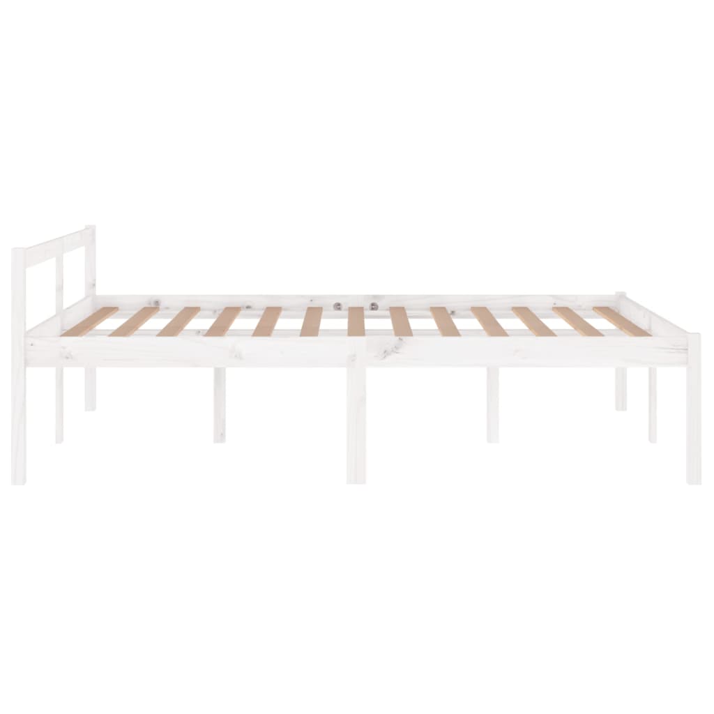 vidaXL Cama senior sin colchón madera maciza de pino blanco 140x200 cm