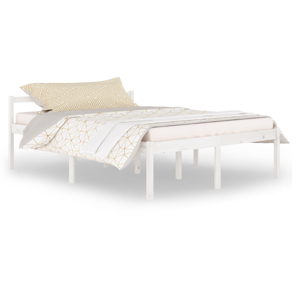 vidaXL Cama senior de matrimonio sin colchón blanco 150x200 cm