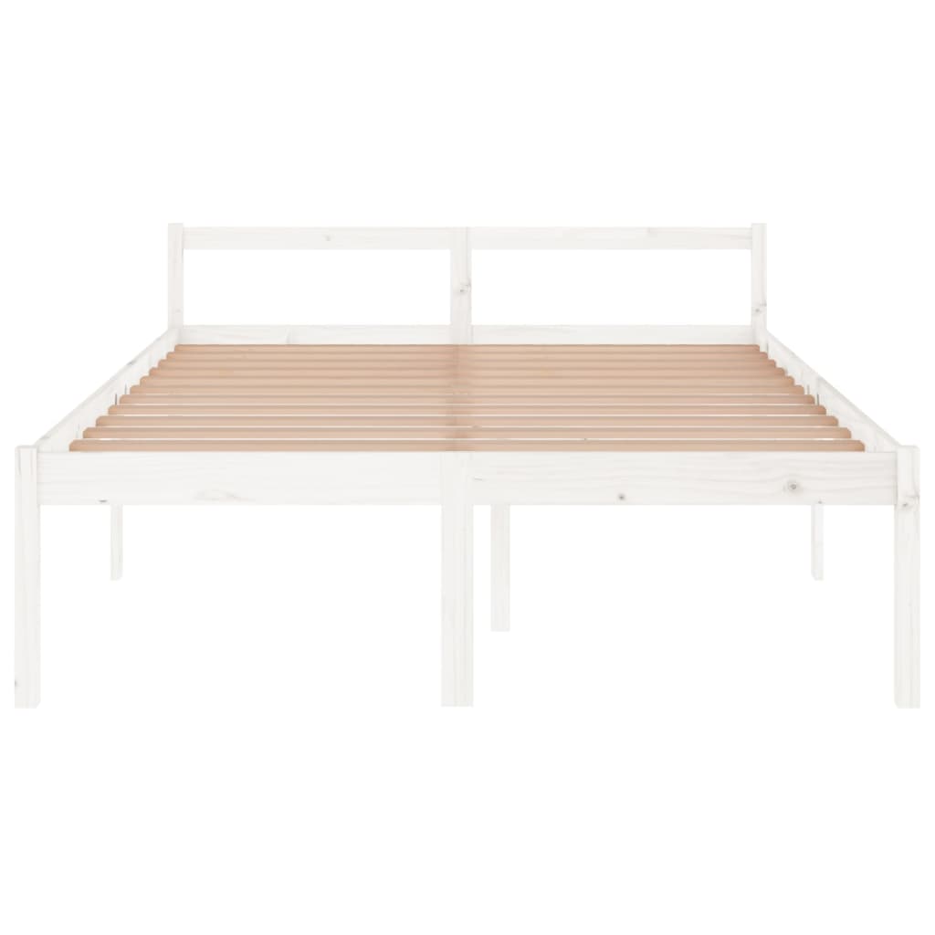 vidaXL Cama senior de matrimonio sin colchón blanco 150x200 cm