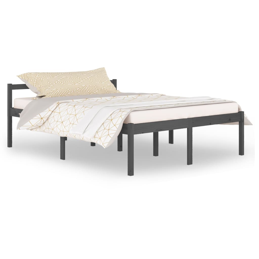 vidaXL Cama senior de matrimonio sin colchón gris 150x200 cm