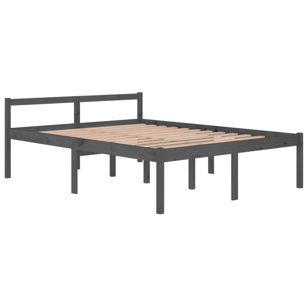 vidaXL Cama senior de matrimonio sin colchón gris 150x200 cm