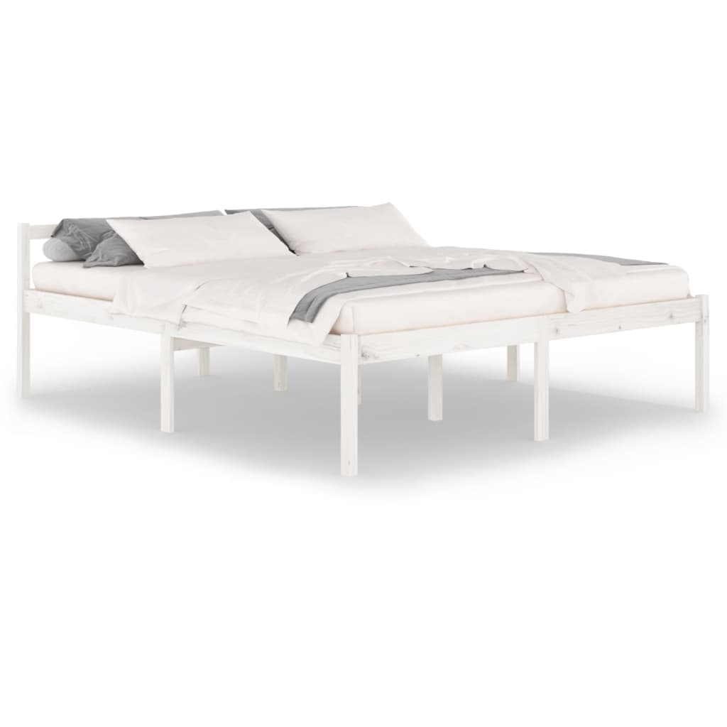 vidaXL Cama senior de matrimonio sin colchón blanco 180x200 cm