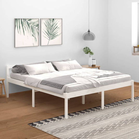 vidaXL Cama senior de matrimonio sin colchón blanco 180x200 cm