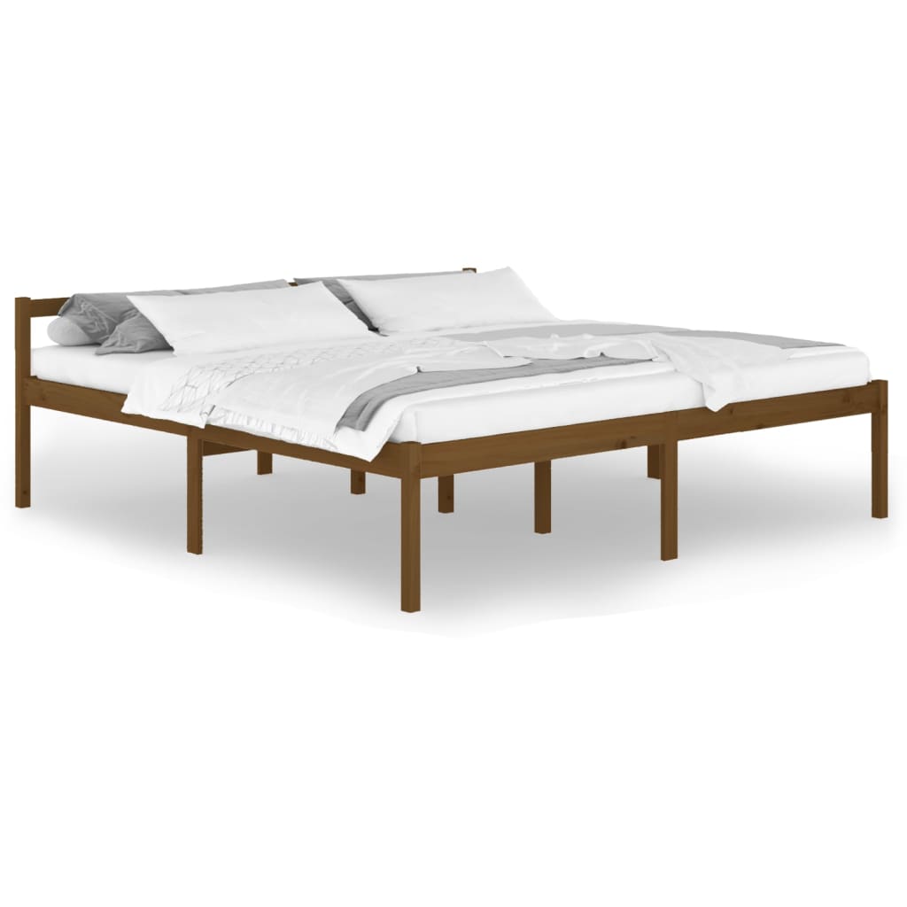 vidaXL Cama senior sin colchón madera de pino marrón miel 200x200 cm