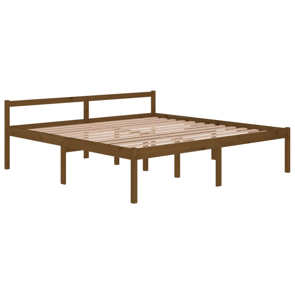 vidaXL Cama senior sin colchón madera de pino marrón miel 200x200 cm