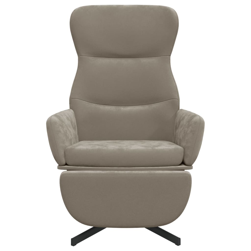 vidaXL Sillón de relax con reposapiés de terciopelo gris claro