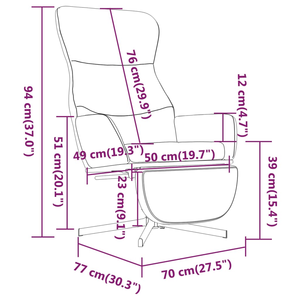 vidaXL Sillón de relax con reposapiés de terciopelo gris claro