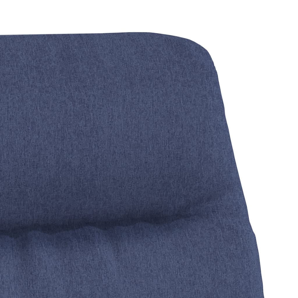 vidaXL Sillón de relax con taburete de tela y cuero sintético azul