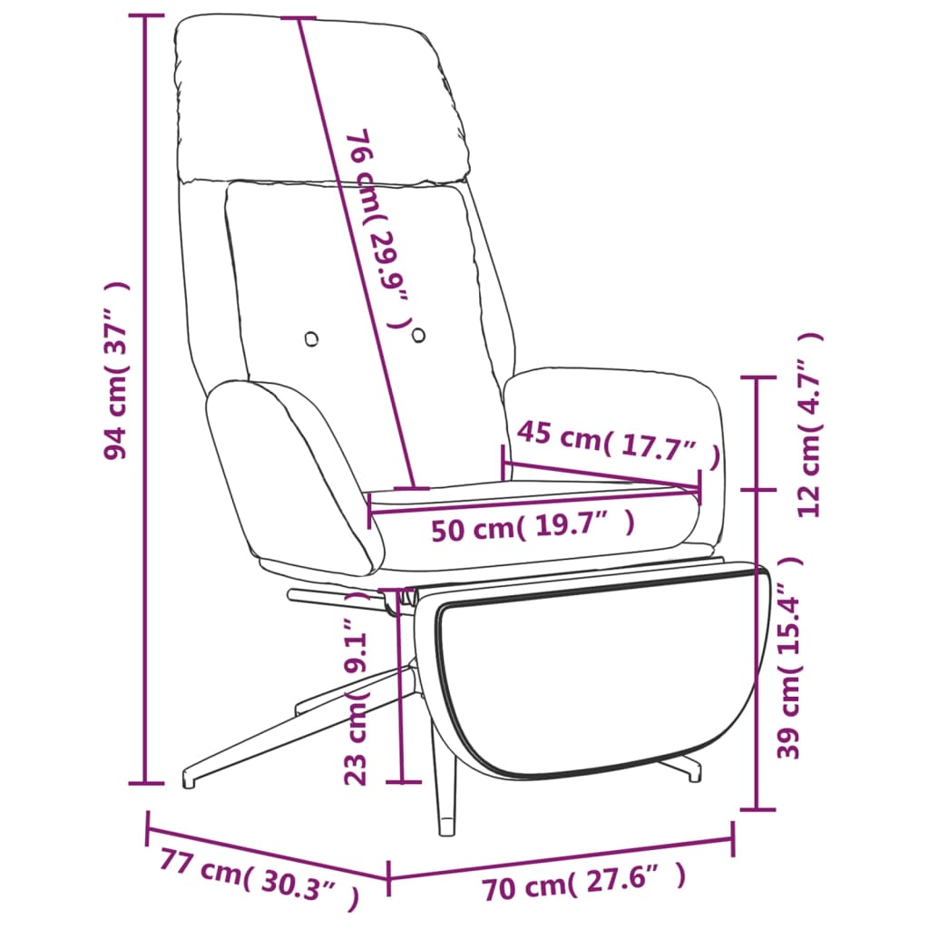 vidaXL Sillón de relax y reposapiés cuero auténtico y sintético gris