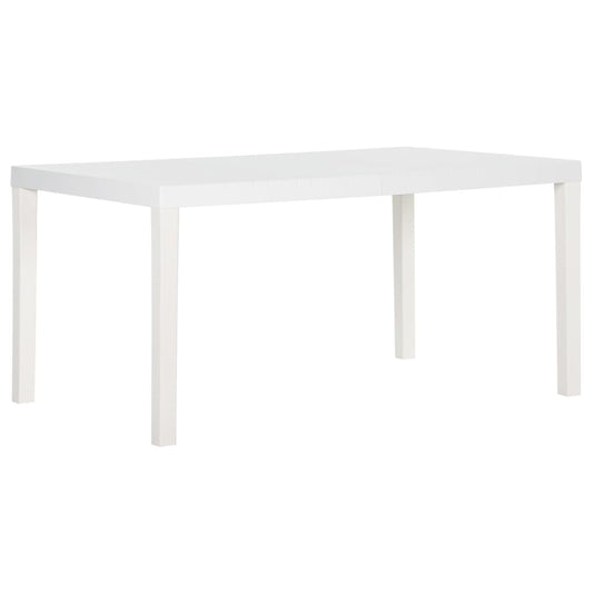 vidaXL Mesa de jardín PP blanco 150x90x72 cm