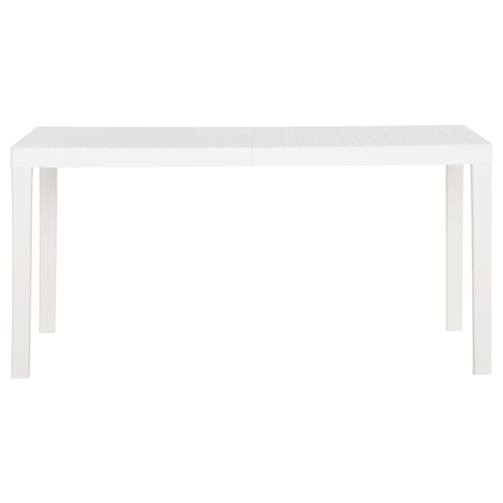 vidaXL Mesa de jardín PP blanco 150x90x72 cm