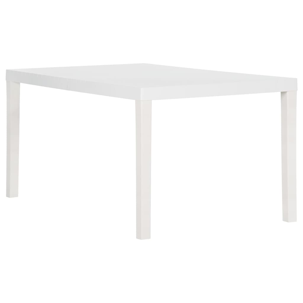 vidaXL Mesa de jardín PP blanco 150x90x72 cm