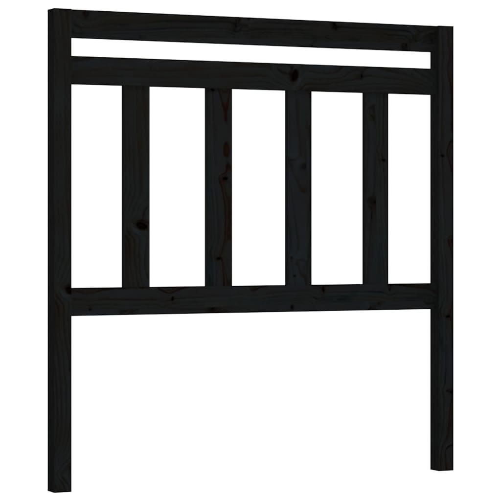 vidaXL Cabecero de cama madera maciza de pino negro 106x4x100 cm