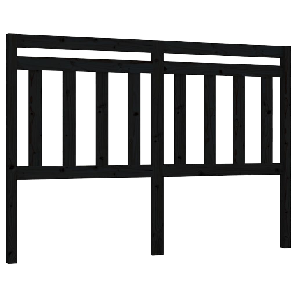 vidaXL Cabecero de cama madera maciza de pino negro 126x4x100 cm