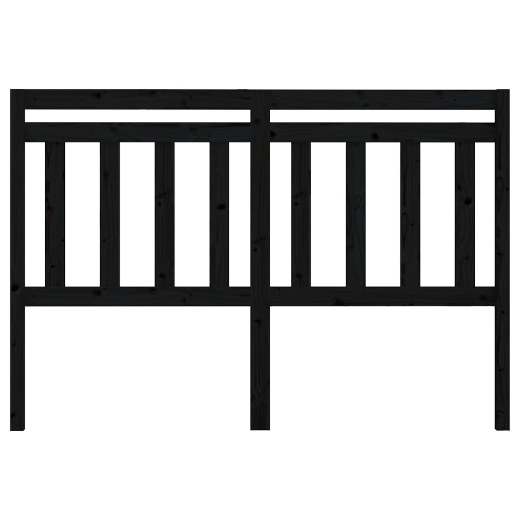 vidaXL Cabecero de cama madera maciza de pino negro 126x4x100 cm