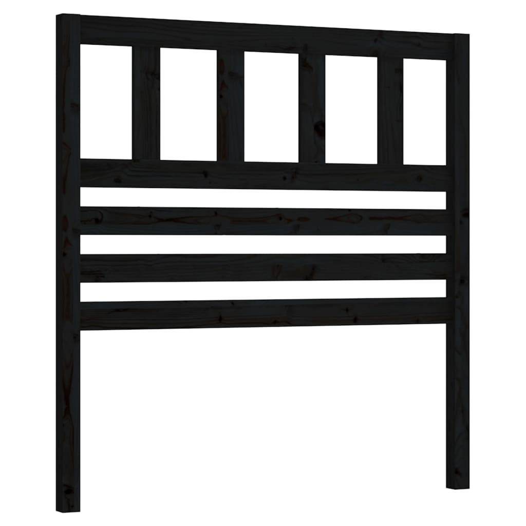 vidaXL Cabecero de cama madera maciza de pino negro 106x4x100 cm