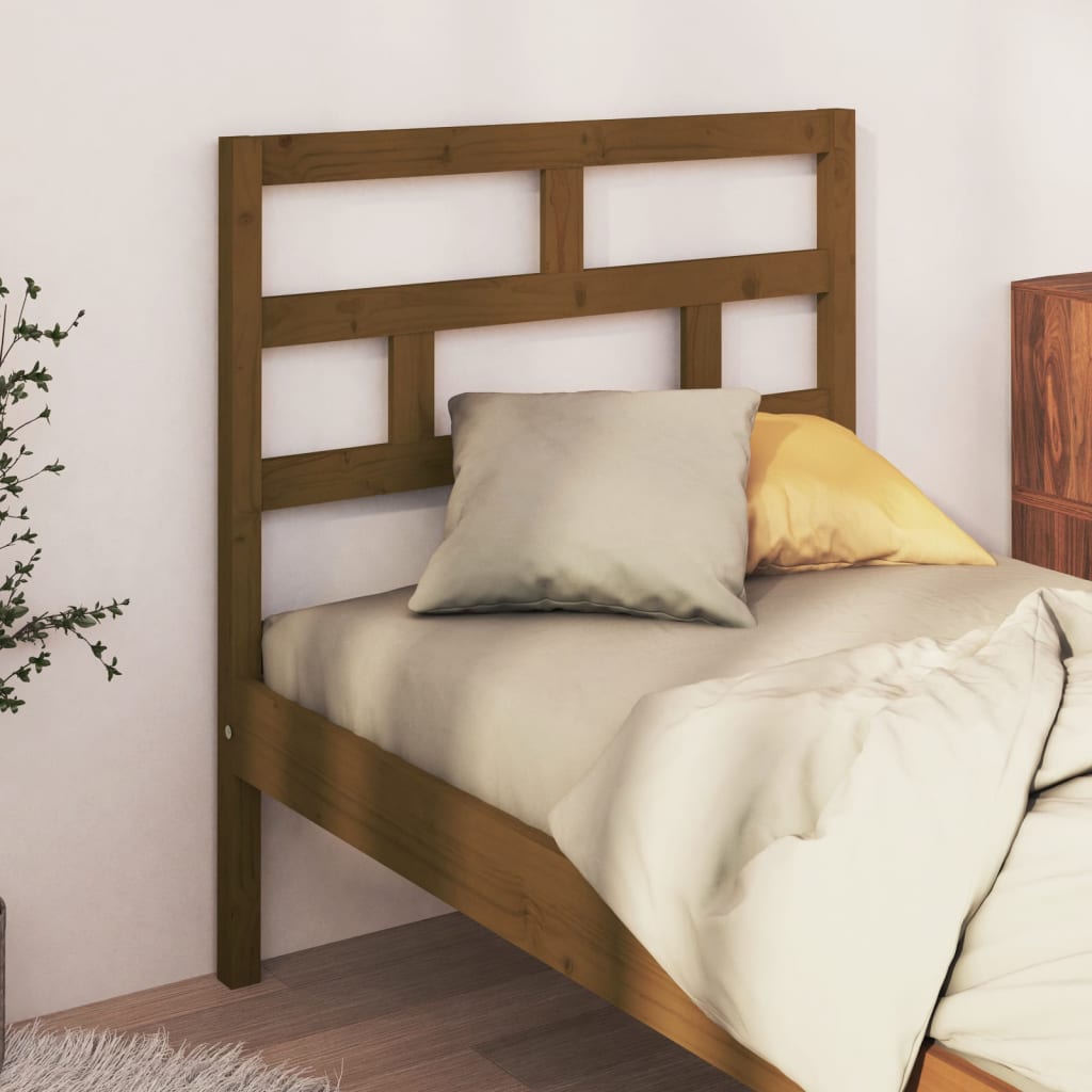 vidaXL Cabecero de cama madera maciza de pino marrón miel 106x4x100 cm