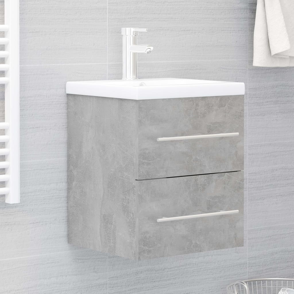 vidaXL Mueble con lavabo madera de ingeniería gris hormigón