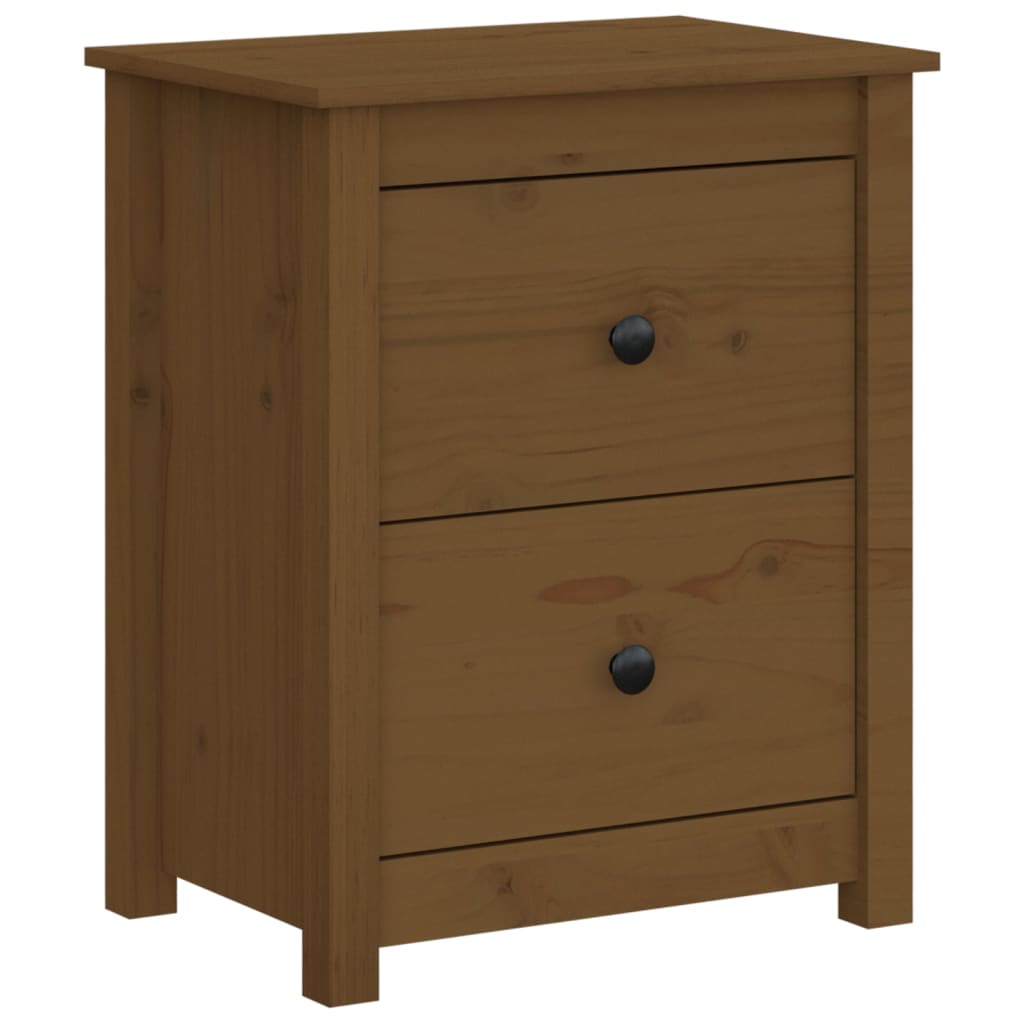 vidaXL Mesitas de noche 2 uds madera de pino marrón miel 50x35x61,5 cm