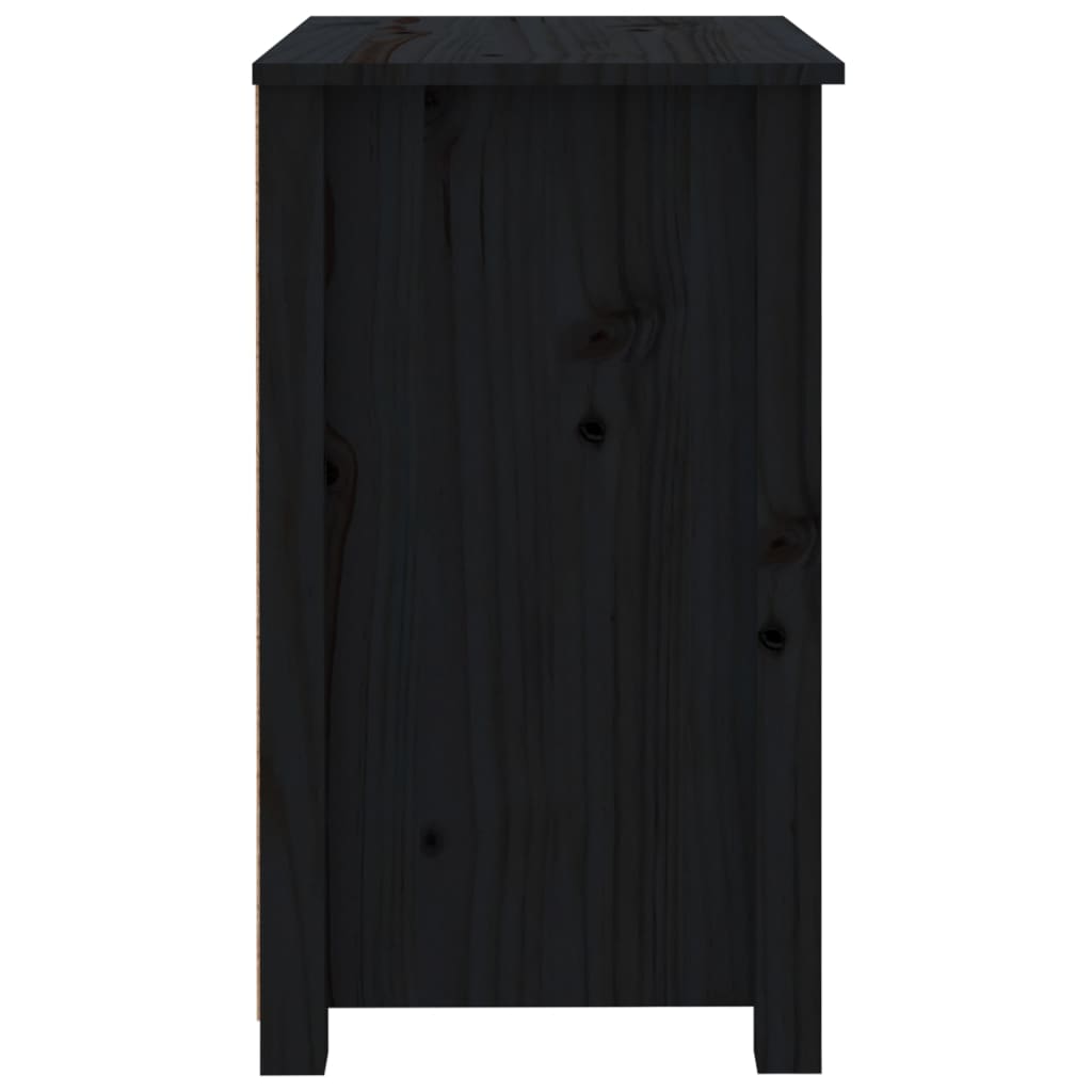 vidaXL Mesitas de noche 2 uds madera maciza de pino negra 50x35x61,5cm