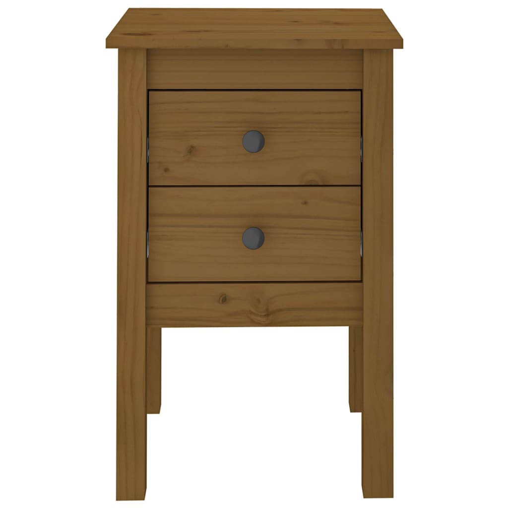 vidaXL Mesita de noche madera maciza de pino marrón miel 40x35x61,5 cm