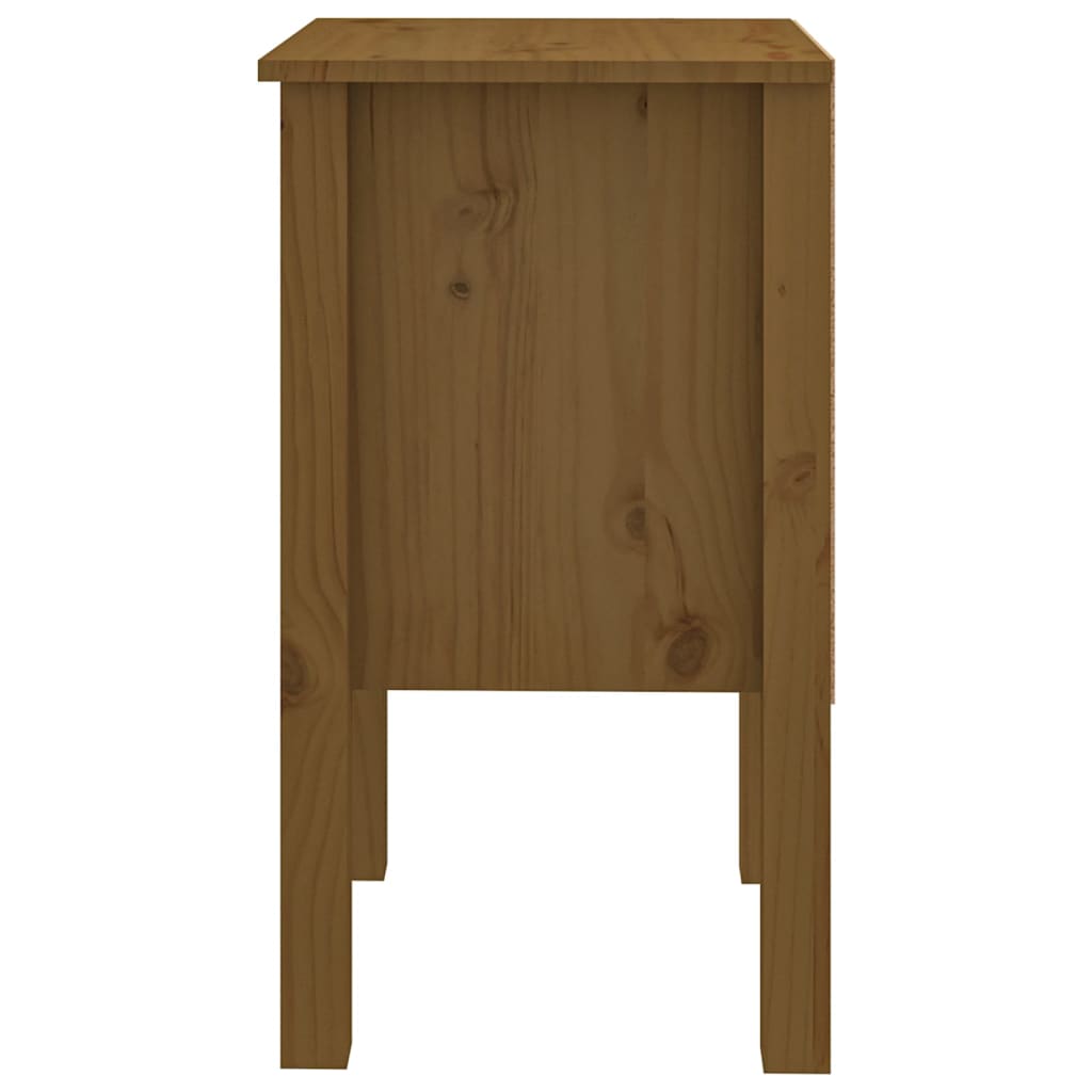 vidaXL Mesita de noche madera maciza de pino marrón miel 40x35x61,5 cm