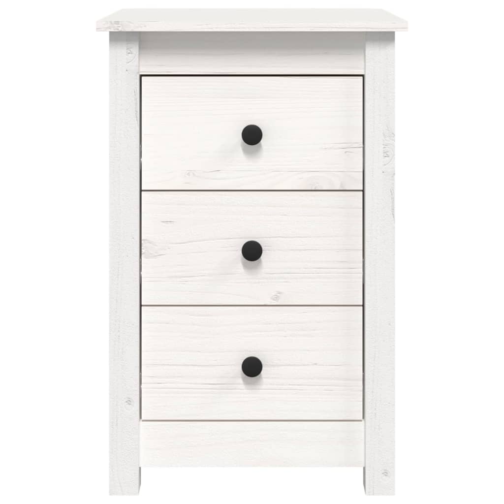 vidaXL Mesita de noche madera maciza de pino blanco 40x35x61,5 cm