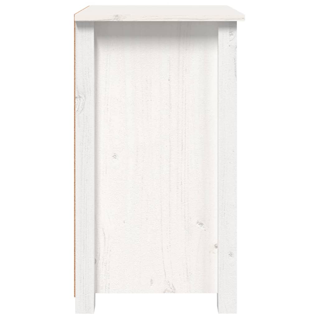 vidaXL Mesita de noche madera maciza de pino blanco 40x35x61,5 cm