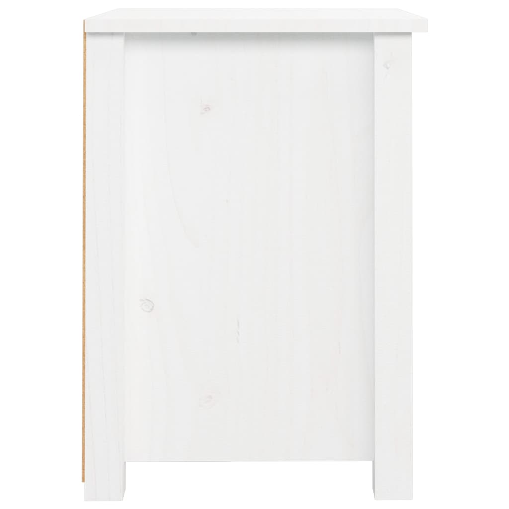 vidaXL Mesita de noche madera maciza de pino blanco 40x35x49 cm