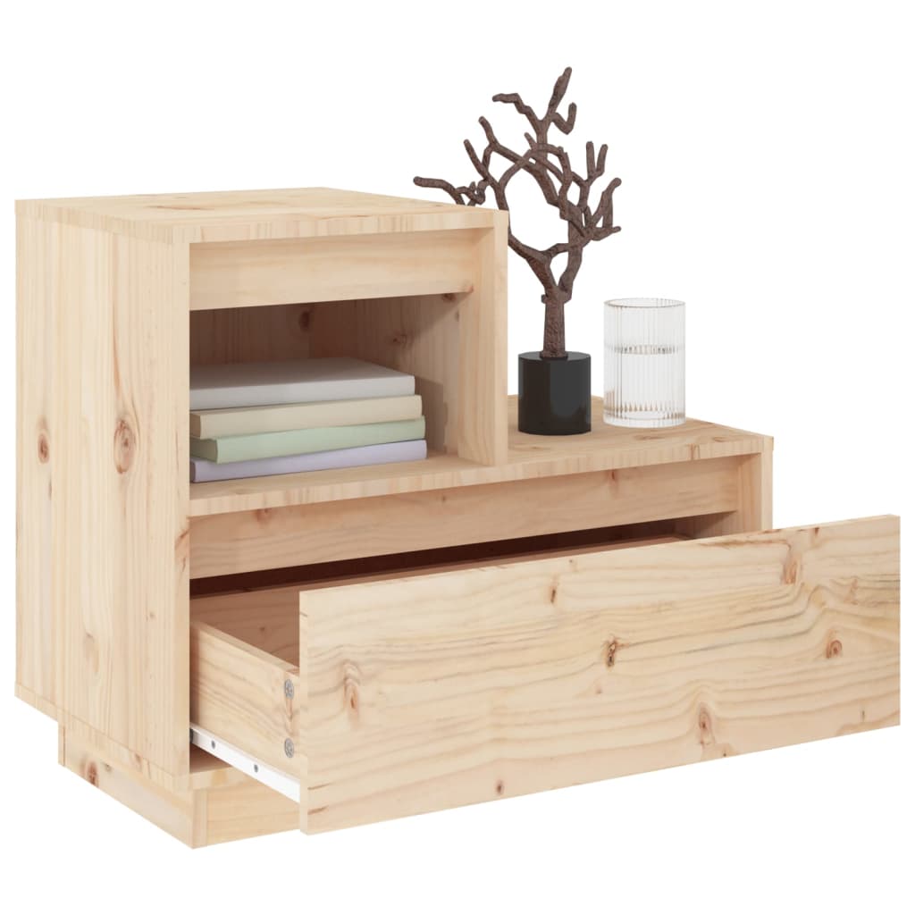 vidaXL Mesitas de noche 2 uds madera maciza de pino 60x34x51 cm