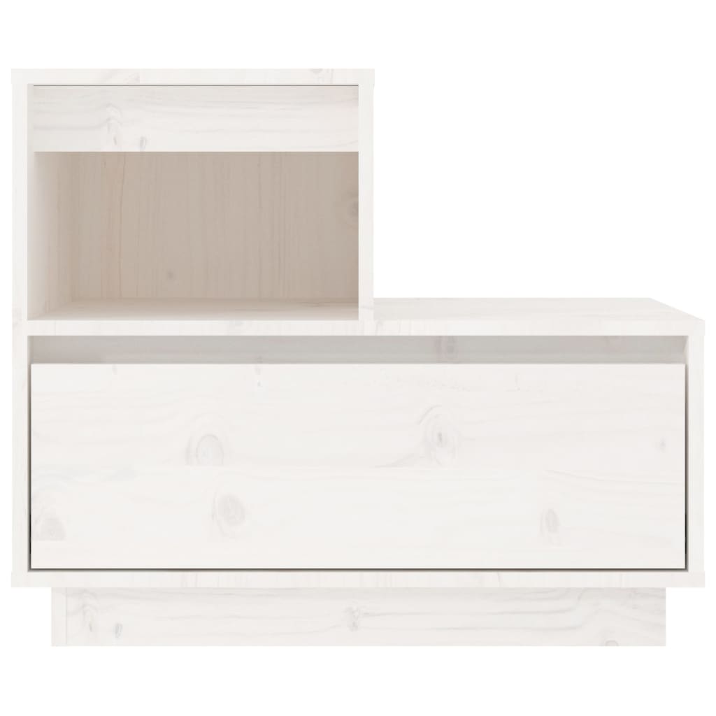 vidaXL Mesita de noche madera maciza de pino blanco 60x34x51 cm