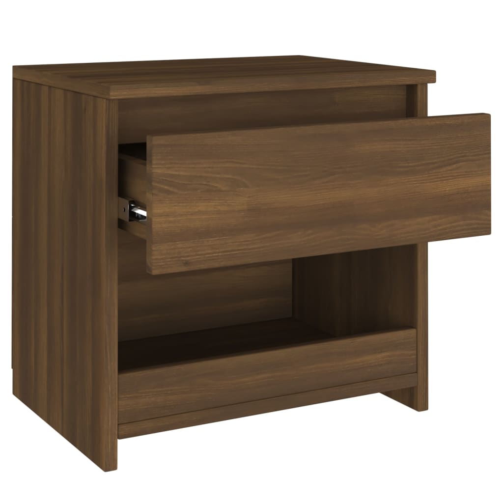 vidaXL Mesita de noche madera contrachapada roble marrón 40x30x39 cm