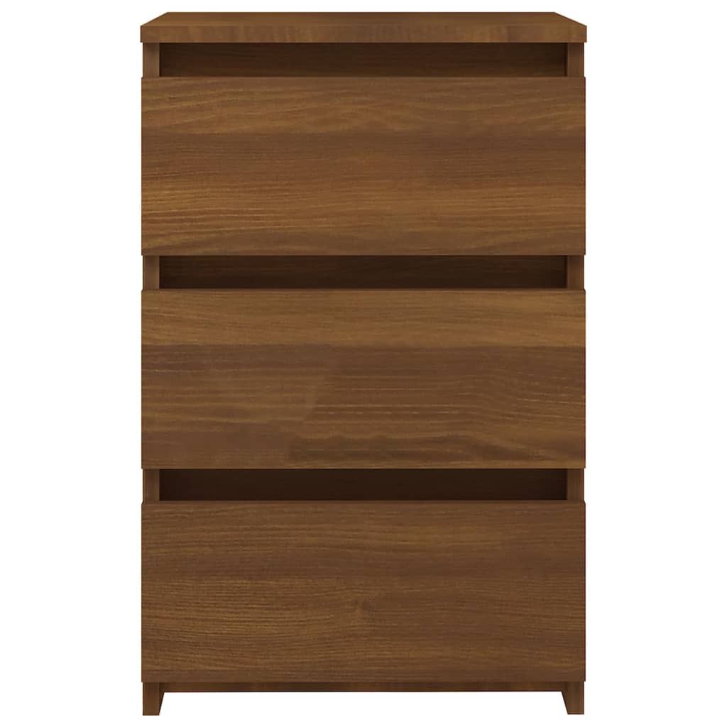 vidaXL Mesita de noche madera contrachapada roble marrón 40x35x62,5 cm