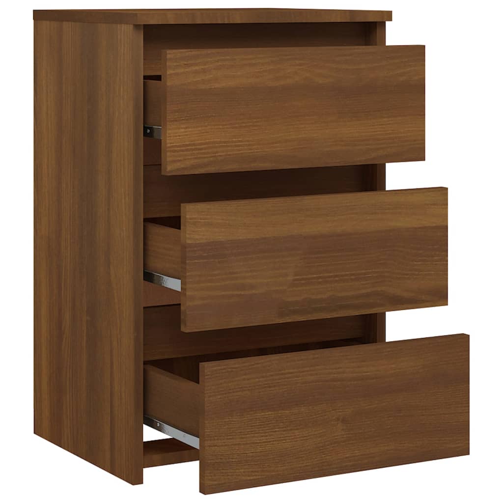 vidaXL Mesita de noche madera contrachapada roble marrón 40x35x62,5 cm