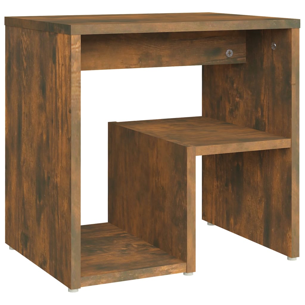 vidaXL Mesita de noche madera contrachapada roble ahumado 40x30x40 cm