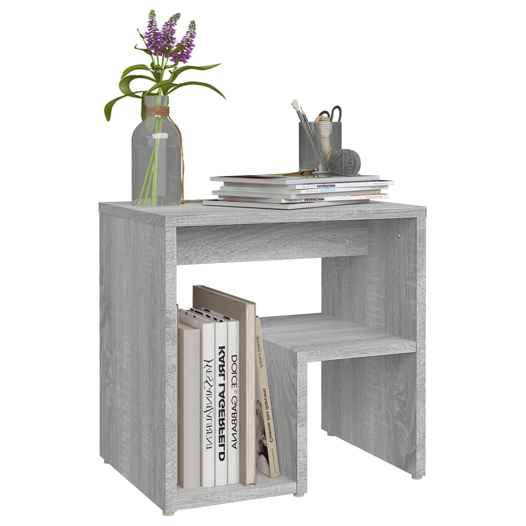 vidaXL Mesita de noche madera contrachapada gris Sonoma 40x30x40 cm