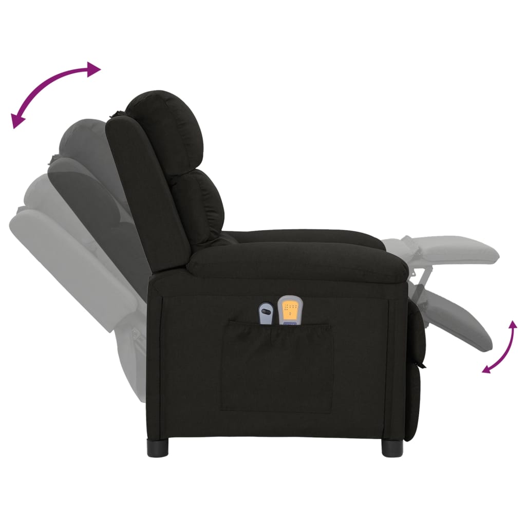 vidaXL Sillón de masaje eléctrico tela negro