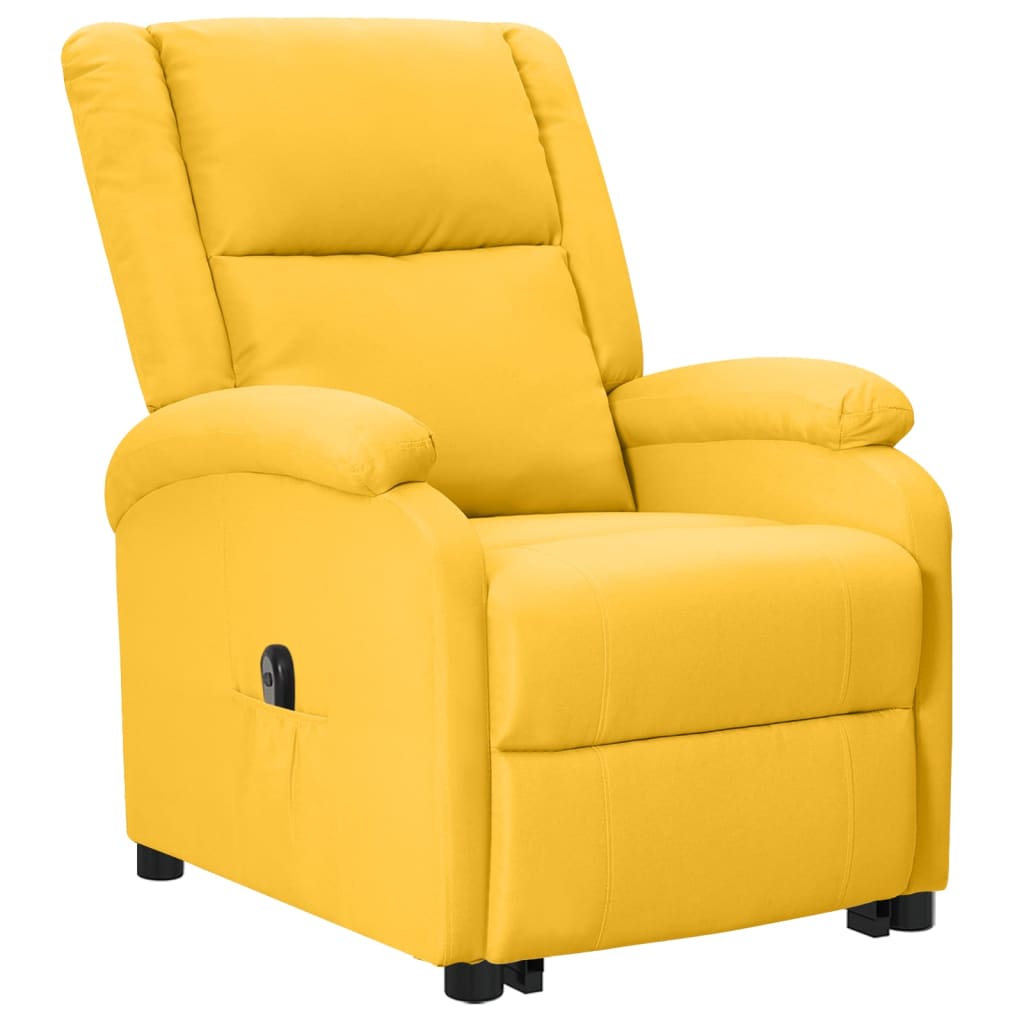 vidaXL Sillón elevable de tela amarillo