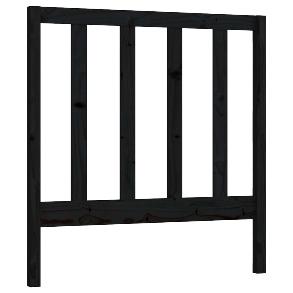 vidaXL Cabecero de cama madera maciza de pino negro 106x4x100 cm