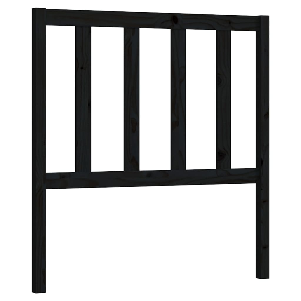 vidaXL Cabecero de cama madera maciza de pino negro 106x4x100 cm