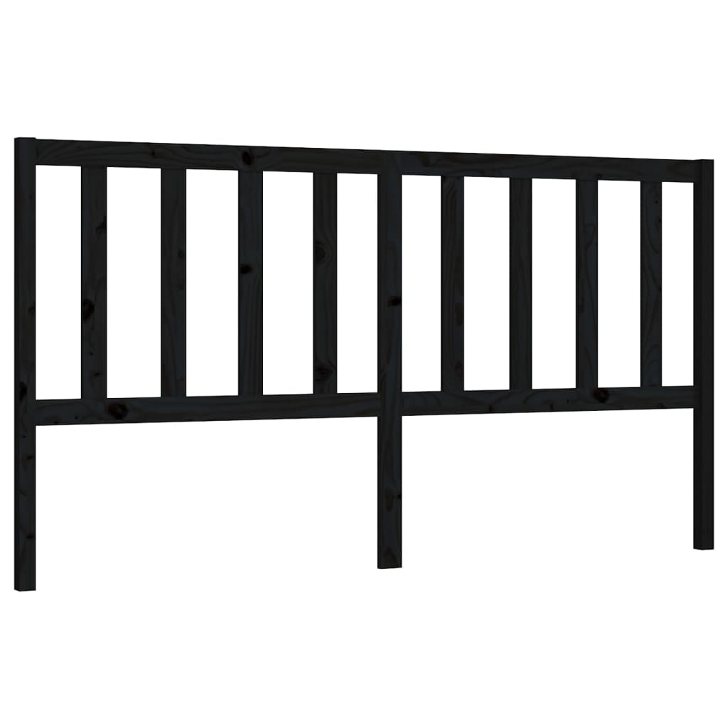 vidaXL Cabecero de cama madera maciza de pino negro 186x4x100 cm